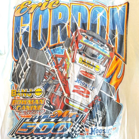 Eric Gordon USAC Sprint Car T Shirt Double Sided Mens L Racing Stats Open Wheel - Picture 3 of 4